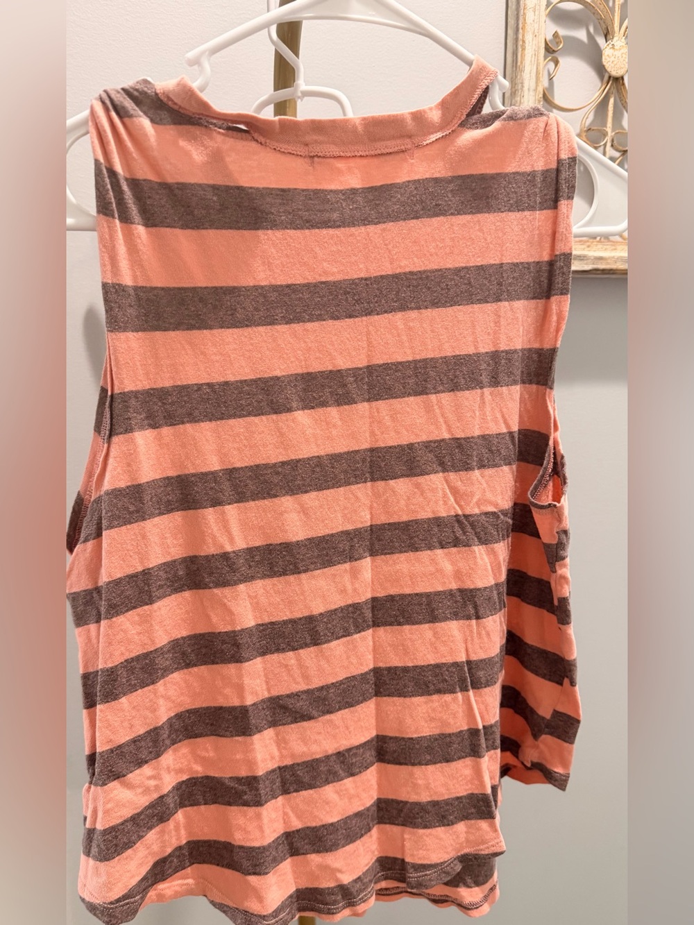 We The Free Peach and Brown Striped Tank - Picture 2 of 4